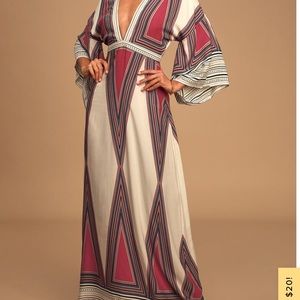 Lulu’s brand striped maxi dress.